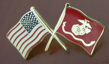 Marines Crossed Flag Pins